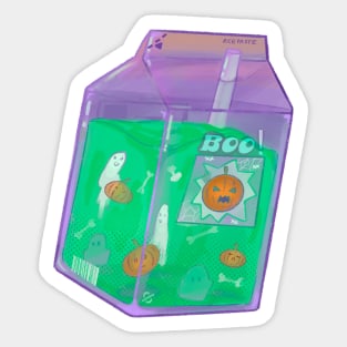 Halloween pumpkin and ghost milk Sticker